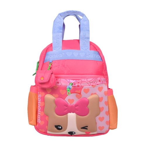 Mochila Esc Cresko Simones SI815 16" con monedero perrito