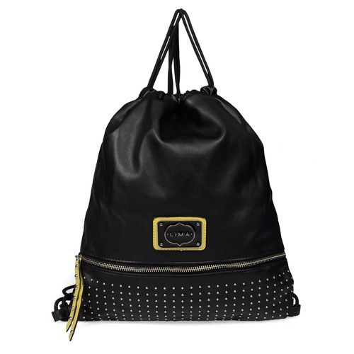 MOCHILA CON CORDON MUJER MODA TACHAS BOLSILLO LIMA h239