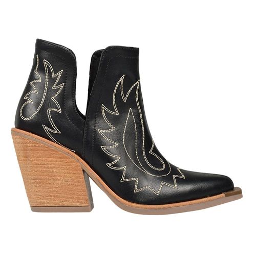 BOTA BOTINETA TEXANA MUJER BORDADA COMODA OROPACO CLARA