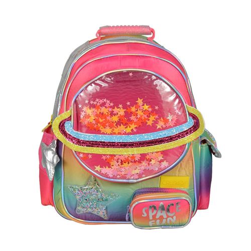 Mochila Escolar Cresko 16 Espalda Multicolor Brillos Ck704
