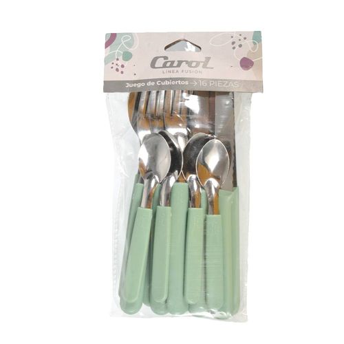 Set Juego X16 Cubiertos Carol Linea Fusion Acero Inoxidable