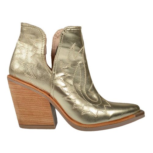 BOTA TEXANAS CORTAS DE MUJER MODA CON COSTURAS CLARA/M OROPACO