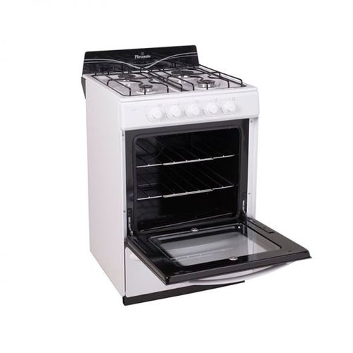 Cocina Florencia Recta 5516F a gas 4 hornallas blanca puerta con visor