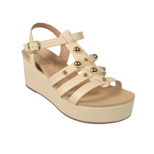 Sandalia Beira Rio Taco Chino Plataforma Tachas Mujer Moda