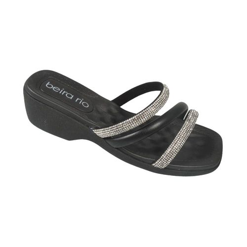 Zueco Fiesta Beira Rio Mujer Taco 5cm Tira Brillo