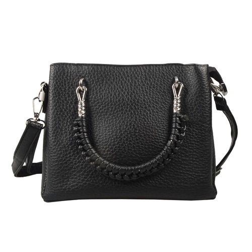 Cartera Mujer Base Rect Mango Trenzado Llavero 10X22X16,5Cm