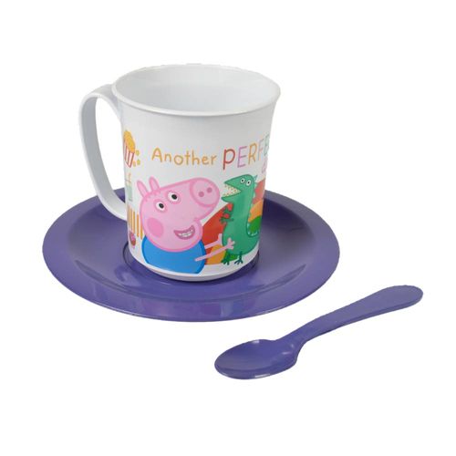Set plato + taza + cuchara nenas Marplast