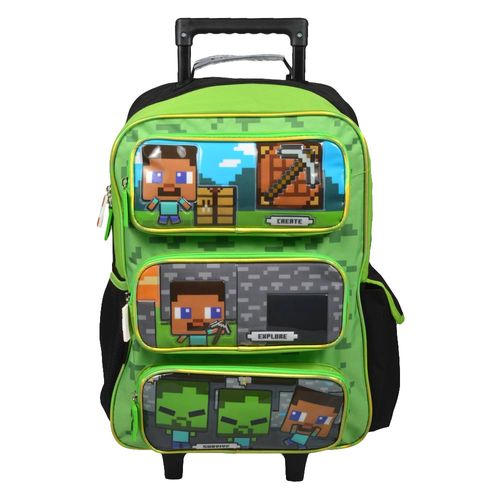 MOCHILA C/CARRO MINECRAFT 18 PULGADAS CRESKO MI309