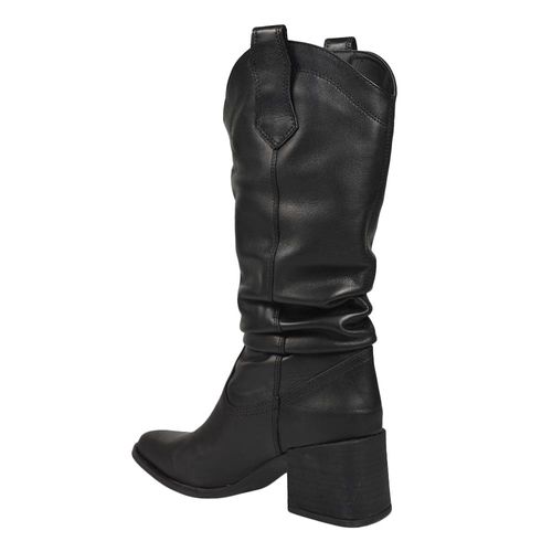 BOTA TEXANA MUJER SAVAGE CAÑA ALTA TACO 7CM PLIEGUES LD90