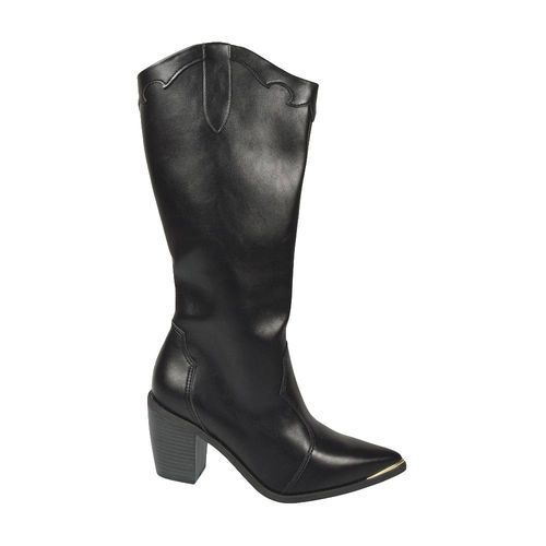 Bota Mujer Texana Vizzano Original Caña Alta Taco 8 Cm Moda