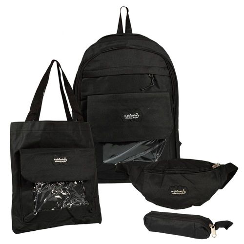 Set mochila, cartuchera, bolsa y riñonera