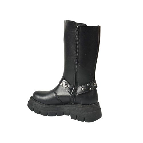 bota niña caña alta cuero pu