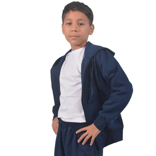 Campera con capucha y bolsillos de frisa Ely