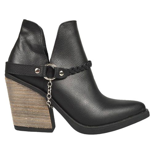 Bota Cuero Texana Mujer C/taco Reforzada Moda Skayne Mia