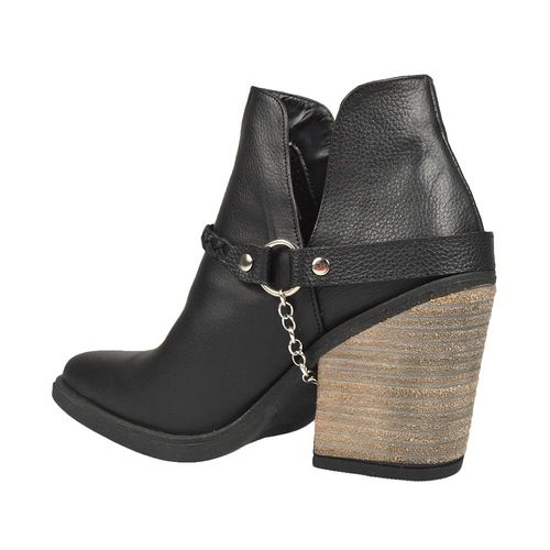 Bota Cuero Texana Mujer C/taco Reforzada Moda Skayne Mia